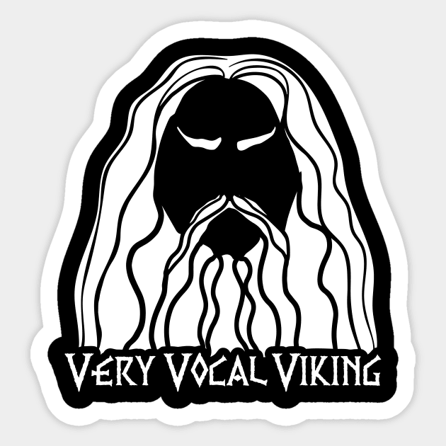 VVV Woodcut Face Sticker by VeryVocalViking